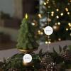 imageLuminara Flameless LED Candle  Christmas Tree Design with Glitter Snow Finish BatteryOperated Flickering Flame Timer ampamp Remote  47 x 65  Green47 x 65
