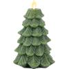 imageLuminara Flameless LED Candle  Christmas Tree Design with Glitter Snow Finish BatteryOperated Flickering Flame Timer ampamp Remote  47 x 65  Green47 x 65