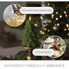 imageLuminara Flameless LED Candle  Christmas Tree Design with Glitter Snow Finish BatteryOperated Flickering Flame Timer ampamp Remote  47 x 65  Green47 x 65