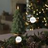imageLuminara Flameless LED Candle  Christmas Tree Design with Glitter Snow Finish BatteryOperated Flickering Flame Timer ampamp Remote  47 x 65  Green7in