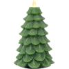 imageLuminara Flameless LED Candle  Christmas Tree Design with Glitter Snow Finish BatteryOperated Flickering Flame Timer ampamp Remote  47 x 65  Green7in