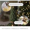 imageLuminara Flameless LED Candle  Christmas Tree Design with Glitter Snow Finish BatteryOperated Flickering Flame Timer ampamp Remote  47 x 65  Green7in