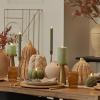 imageLuminara Pumpkin Figural Flameless Flickering Moving Flame LED Candle 55quot x 425quot Chalky Finish Real Unscented Wax Time Function Loden Green