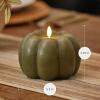 imageLuminara Pumpkin Figural Flameless Flickering Moving Flame LED Candle 55quot x 425quot Chalky Finish Real Unscented Wax Time Function Loden Green