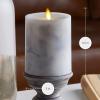 imageLuminara Realistic Artificial Flame Marble Candles  Moving Flame LED Battery Operated Lights  Unscented  Remote Ready Not Included  325quot x 45quot