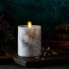 imageLuminara Realistic Artificial Flame Marble Candles  Moving Flame LED Battery Operated Lights  Unscented  Remote Ready Not Included  325quot x 45quot