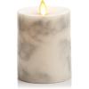 imageLuminara Realistic Artificial Flame Marble Candles  Moving Flame LED Battery Operated Lights  Unscented  Remote Ready Not Included  325quot x 45quot