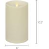 imageLuminara Realistic Artificial Moving Flame Outdoor Pillar Candle  Moving Flame LED Battery Operated Lights for Outside Christmas Halloween  Remote Ready  Remote Included  Ivory  6quot x 11quot11inch