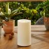 imageLuminara Realistic Artificial Moving Flame Outdoor Pillar Candle  Moving Flame LED Battery Operated Lights for Outside Christmas Halloween  Remote Ready  Remote Included  Ivory  6quot x 11quot11inch