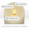 imageLuminara Scalloped Edge Flameless LED Candle Ivory 3quot x 5quot Battery Operated Moving Flame Real Wax Pillar with Timer Vanilla Honey Scented3 x 65