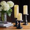 imageLuminara Scalloped Edge Flameless LED Candle Ivory 3quot x 5quot Battery Operated Moving Flame Real Wax Pillar with Timer Vanilla Honey Scented3 x 65
