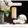 imageLuminara Scalloped Edge Flameless LED Candle Ivory 3quot x 5quot Battery Operated Moving Flame Real Wax Pillar with Timer Vanilla Honey Scented3 x 65