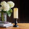 imageLuminara Scalloped Edge Flameless LED Candle Ivory 3quot x 5quot Battery Operated Moving Flame Real Wax Pillar with Timer Vanilla Honey Scented3 x 65