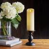 imageLuminara Scalloped Edge Flameless LED Candle Ivory 3quot x 5quot Battery Operated Moving Flame Real Wax Pillar with Timer Vanilla Honey Scented3 x 85
