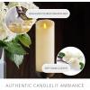 imageLuminara Scalloped Edge Flameless LED Candle Ivory 3quot x 5quot Battery Operated Moving Flame Real Wax Pillar with Timer Vanilla Honey Scented3 x 85