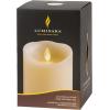 imageLuminara Scalloped Edge Flameless LED Candle Ivory 3quot x 5quot Battery Operated Moving Flame Real Wax Pillar with Timer Vanilla Honey Scented35 x 5