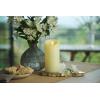imageLuminara Scalloped Edge Flameless LED Candle Ivory 3quot x 5quot Battery Operated Moving Flame Real Wax Pillar with Timer Vanilla Honey Scented35 x 7