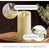 imageLuminara Scalloped Edge Flameless LED Candle Ivory 3quot x 5quot Battery Operated Moving Flame Real Wax Pillar with Timer Vanilla Honey Scented35 x 7