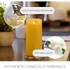 imageLuminara Scalloped Edge Flameless LED Candle Ivory 3quot x 5quot Battery Operated Moving Flame Real Wax Pillar with Timer Vanilla Honey Scented35 x 9