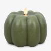 imageLuminara Pumpkin Figural Flameless Flickering Moving Flame LED Candle 55quot x 425quot Chalky Finish Real Unscented Wax Time Function Loden Green
