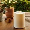 imageLuminara Realistic Artificial Moving Flame Outdoor Pillar Candle  Moving Flame LED Battery Operated Lights for Outside Christmas Halloween  Remote Ready  Remote Included  Ivory  6quot x 11quot6inch