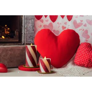 imageLuminara  Flameless Holiday LED Candle Battery Operated Moving Flame Green Candy Cane  Pack of 165quot  Unscented Indoor Realistic Flickering SafeRed