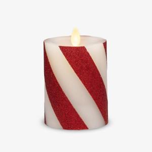 imageLuminara  Flameless Holiday LED Candle Battery Operated Moving Flame Green Candy Cane  Pack of 165quot  Unscented Indoor Realistic Flickering SafeWhite