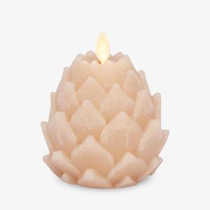 imageLuminara Chalky Artichoke Flameless LED Candle Loden Green 36quot x 425quot Battery Operated Moving Flame Indoor Decor Timer Function UnscentedBaked Clay