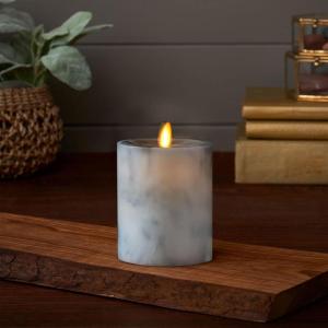 imageLuminara Realistic Artificial Flame Marble Candles  Moving Flame LED Battery Operated Lights  Unscented  Remote Ready Not Included  325quot x 45quot