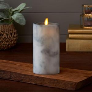 imageLuminara Realistic Artificial Flame Marble Candles  Moving Flame LED Battery Operated Lights  Unscented  Remote Ready Not Included 325quot x 65quot