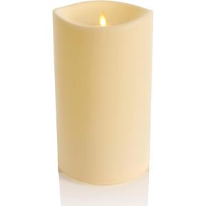 imageLuminara Realistic Artificial Moving Flame Outdoor Pillar Candle  Moving Flame LED Battery Operated Lights for Outside Christmas Halloween  Remote Ready  Remote Included  Ivory  6quot x 11quot11inch