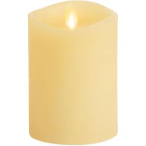 imageLuminara Realistic Artificial Moving Flame Pillar Candle  Moving Flame LED Battery Operated Lights  Unscented  Remote Ready  Remote Sold Separately  Ivory  3quot x 45quot