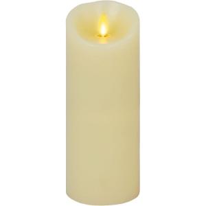 imageLuminara Scalloped Edge Flameless LED Candle Ivory 3quot x 5quot Battery Operated Moving Flame Real Wax Pillar with Timer Vanilla Honey Scented35 x 9