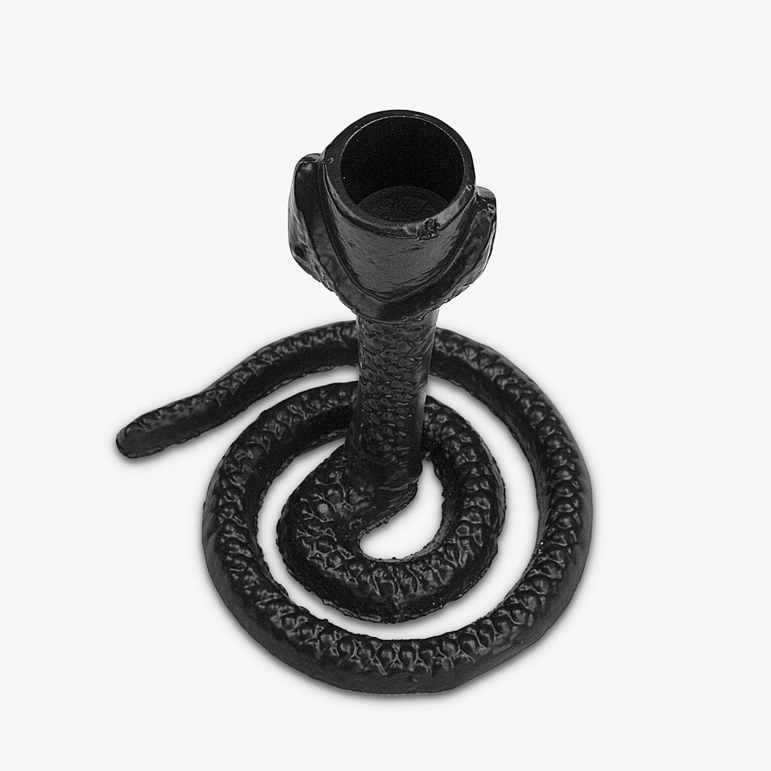 imageLuminara Wrought Iron Snake Taper Candlestick Holder  Vintage Black Antique Design  5quot  Home Decor Centerpiece  Traditional Table DecorationBlack