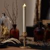 imageLuminara Black Single Wax Drip Flameless Candle Tapers 1 x 95 inch Moving Flame LED Candle Unscented Real Wax with Dripped Top Timer Function Table Mantel Holiday DecorationWhiteSingle