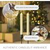 imageLuminara Black Single Wax Drip Flameless Candle Tapers 1 x 95 inch Moving Flame LED Candle Unscented Real Wax with Dripped Top Timer Function Table Mantel Holiday DecorationIvory