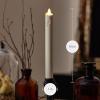 imageLuminara Black Single Wax Drip Flameless Candle Tapers 1 x 95 inch Moving Flame LED Candle Unscented Real Wax with Dripped Top Timer Function Table Mantel Holiday DecorationWhiteSingle