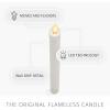 imageLuminara Black Single Wax Drip Flameless Candle Tapers 1 x 95 inch Moving Flame LED Candle Unscented Real Wax with Dripped Top Timer Function Table Mantel Holiday DecorationWhiteSingle