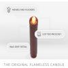 imageLuminara Black Single Wax Drip Flameless Candle Tapers 1 x 95 inch Moving Flame LED Candle Unscented Real Wax with Dripped Top Timer Function Table Mantel Holiday DecorationRed