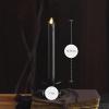 imageLuminara Black Single Wax Drip Flameless Candle Tapers 1 x 95 inch Moving Flame LED Candle Unscented Real Wax with Dripped Top Timer Function Table Mantel Holiday DecorationBlackSingle