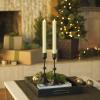 imageLuminara Black Single Wax Drip Flameless Candle Tapers 1 x 95 inch Moving Flame LED Candle Unscented Real Wax with Dripped Top Timer Function Table Mantel Holiday DecorationIvory