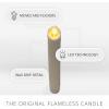 imageLuminara Black Single Wax Drip Flameless Candle Tapers 1 x 95 inch Moving Flame LED Candle Unscented Real Wax with Dripped Top Timer Function Table Mantel Holiday DecorationIvory