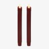 imageLuminara Black Single Wax Drip Flameless Candle Tapers 1 x 95 inch Moving Flame LED Candle Unscented Real Wax with Dripped Top Timer Function Table Mantel Holiday DecorationRed