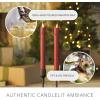 imageLuminara Black Single Wax Drip Flameless Candle Tapers 1 x 95 inch Moving Flame LED Candle Unscented Real Wax with Dripped Top Timer Function Table Mantel Holiday DecorationRed