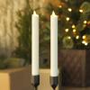 imageLuminara Black Single Wax Drip Flameless Candle Tapers 1 x 95 inch Moving Flame LED Candle Unscented Real Wax with Dripped Top Timer Function Table Mantel Holiday DecorationIvory