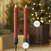 imageLuminara Black Single Wax Drip Flameless Candle Tapers 1 x 95 inch Moving Flame LED Candle Unscented Real Wax with Dripped Top Timer Function Table Mantel Holiday DecorationRed