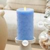 imageLuminara Embossed Fish Scale Flameless LED Candle Cornflower 325quot x 65quot Moving Flame Pillar Battery Operated with Timer IndoorCornflower