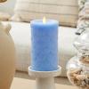 imageLuminara Embossed Fish Scale Flameless LED Candle Cornflower 325quot x 65quot Moving Flame Pillar Battery Operated with Timer IndoorCornflower