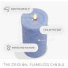 imageLuminara Embossed Fish Scale Flameless LED Candle Cornflower 325quot x 65quot Moving Flame Pillar Battery Operated with Timer IndoorCornflower