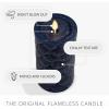 imageLuminara Embossed Fish Scale Flameless LED Candle Cornflower 325quot x 65quot Moving Flame Pillar Battery Operated with Timer IndoorMidnight Blue